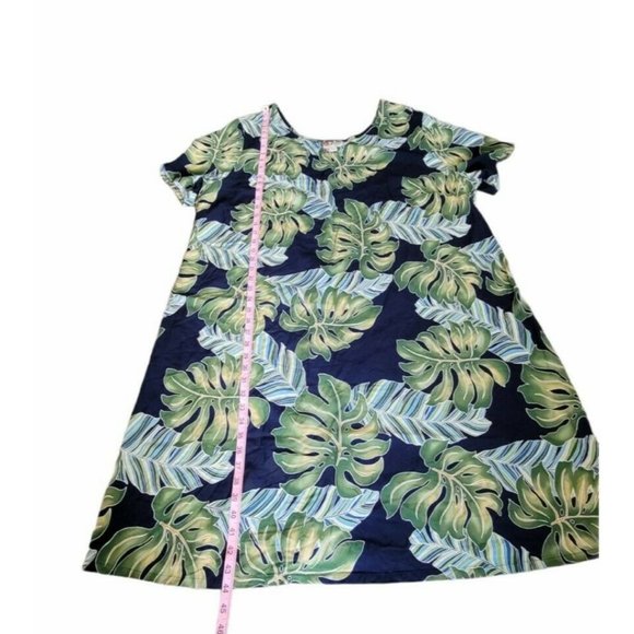 Vintage Hilo Hattie The Hawaiian Original 3XL Palm Leaf Muu Muu Dress 100% Rayon - Picture 3 of 6